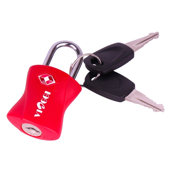 VIAGGI Travel Sentry Approved Metal Security Luggage Padlock with Key- Red